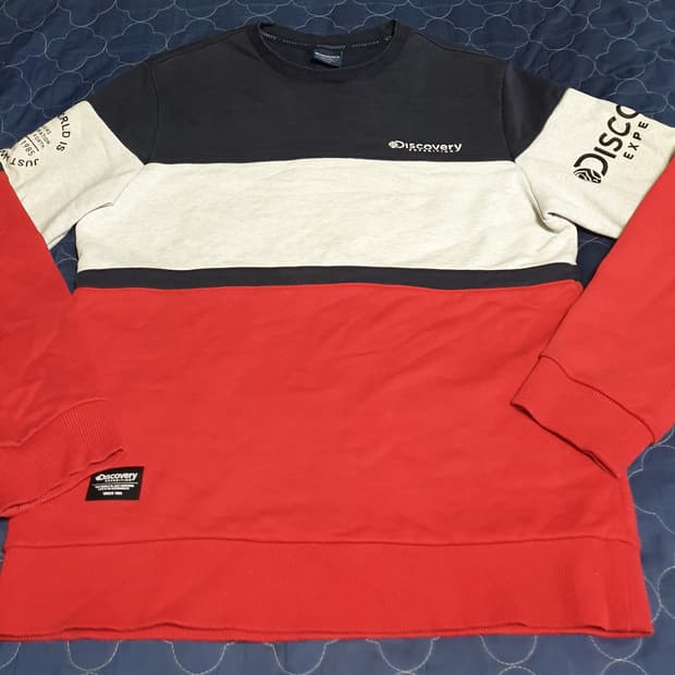 (단종매물) 디스커버리 배색 맨투맨 (M)