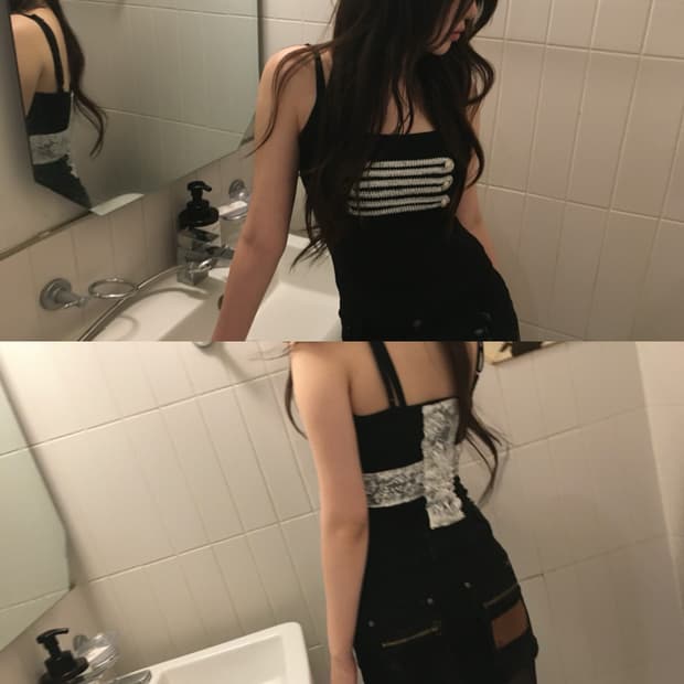Black Lace Napoléon Camisole