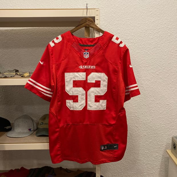 나이키 X NFL 49ERS 힙합 올드스쿨 풋볼 져지