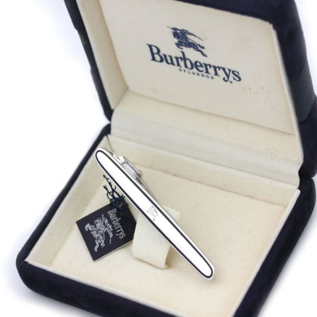 버버리 미사용 S등급 5.9cm 실버925 은 남자 명품 넥타이핀