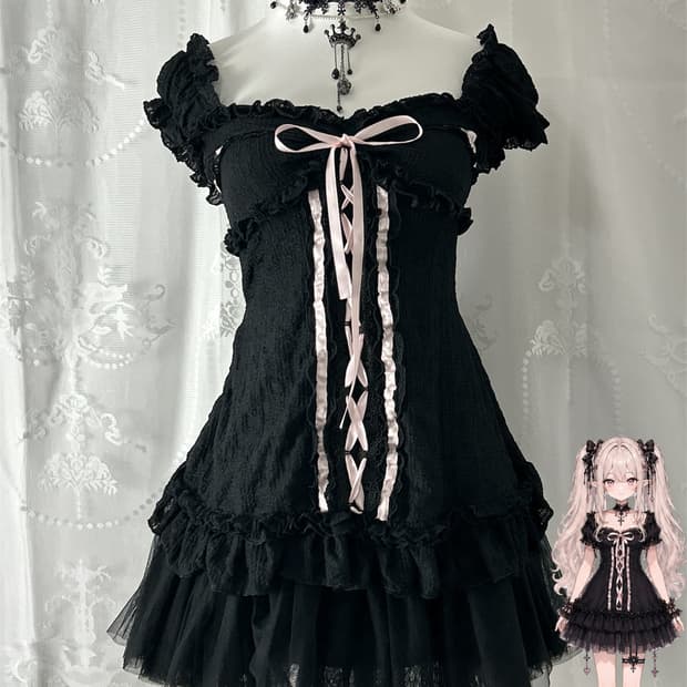 handmade dark coqatte top 고스로리 히메갸루