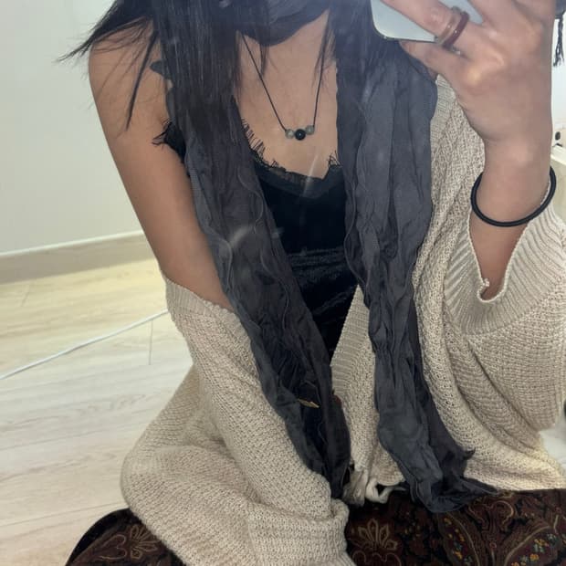 오리엔탈 투톤 큐빅 머플러