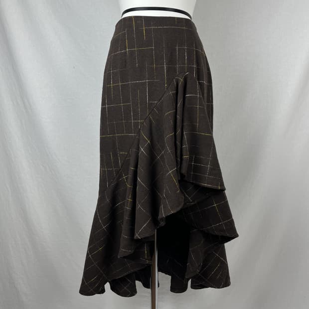 Vintage 브라운컬러 드레이핑 스커트 