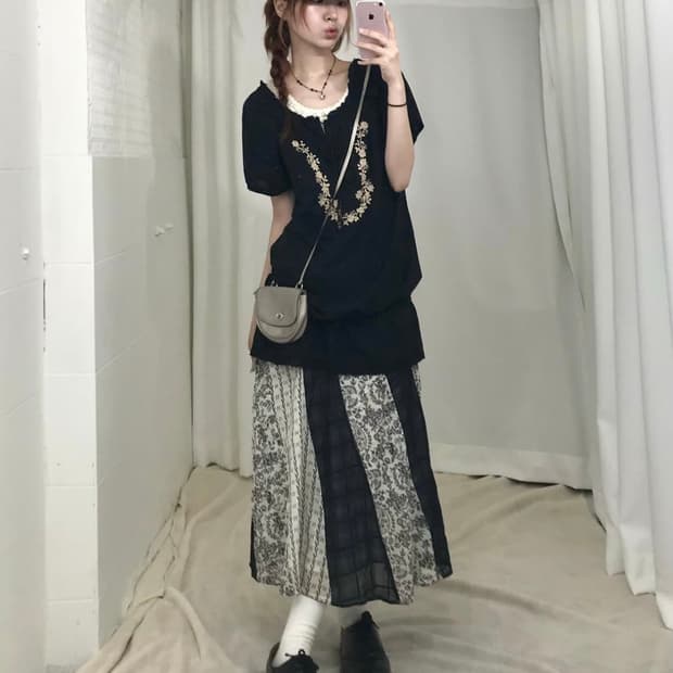 스윙잉서울 홍대 빈티지 블랙 모리 오리엔탈 코디 세트