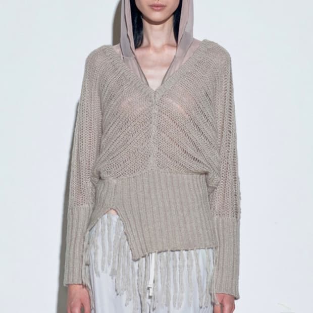 스컬프터Upside Down Two Way Sweater L.Gray