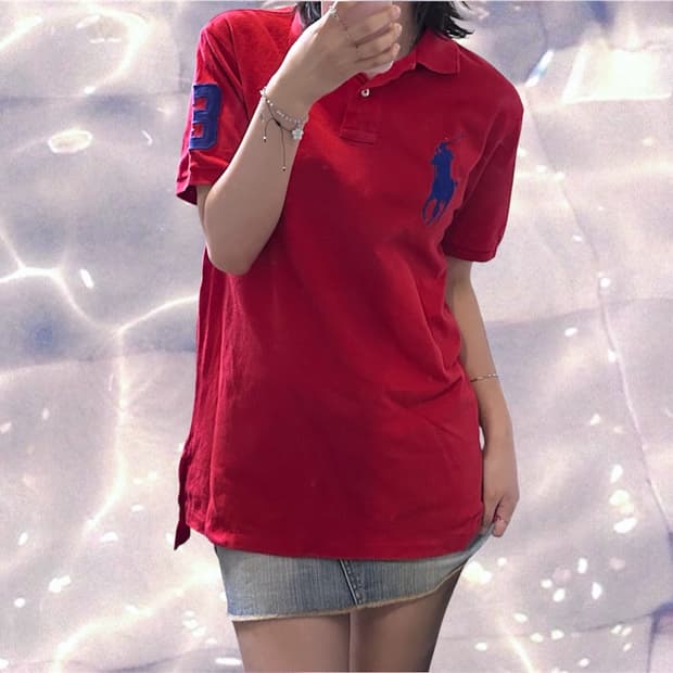 폴로 랄프로렌 빅포니 치프키프 레드 반팔 카라 티셔츠 M