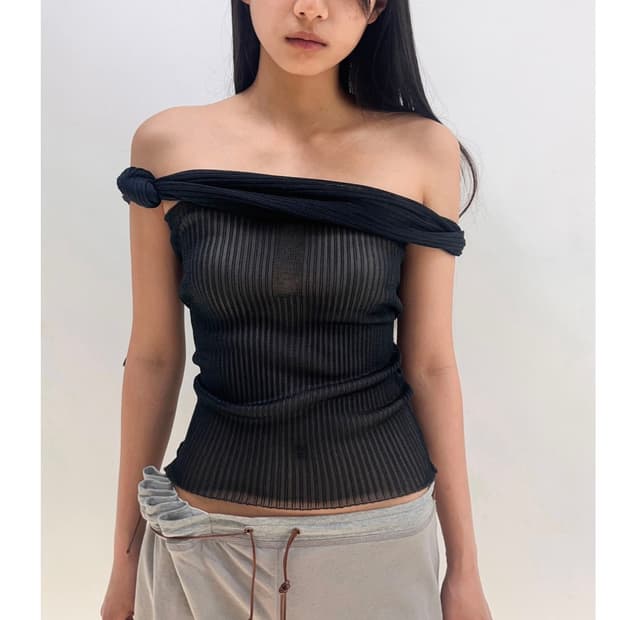 ULIKASANCTUS SHEER TANK TOP (TEAL BLACK)