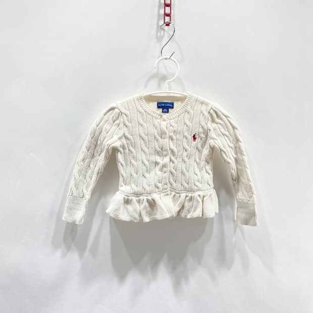 랄프로렌 여아 코튼 니트 프릴 가디건 18M