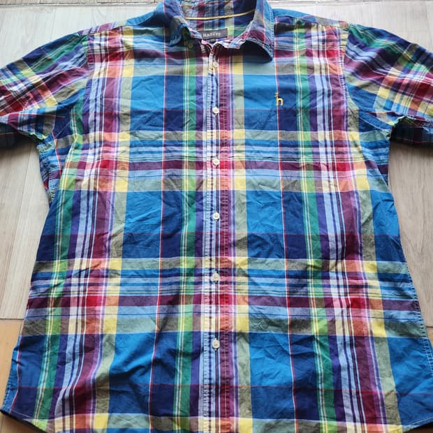 00s 헤지스 마드라스 반팔 셔츠 110