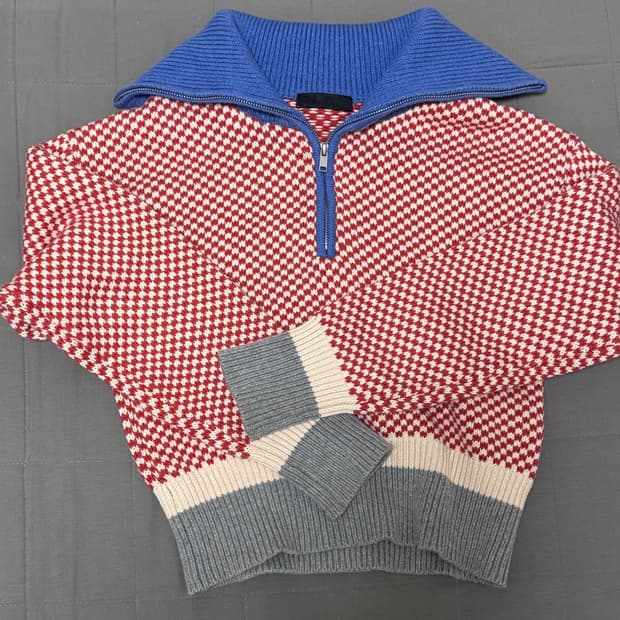 플랙 아노락 니트 집업