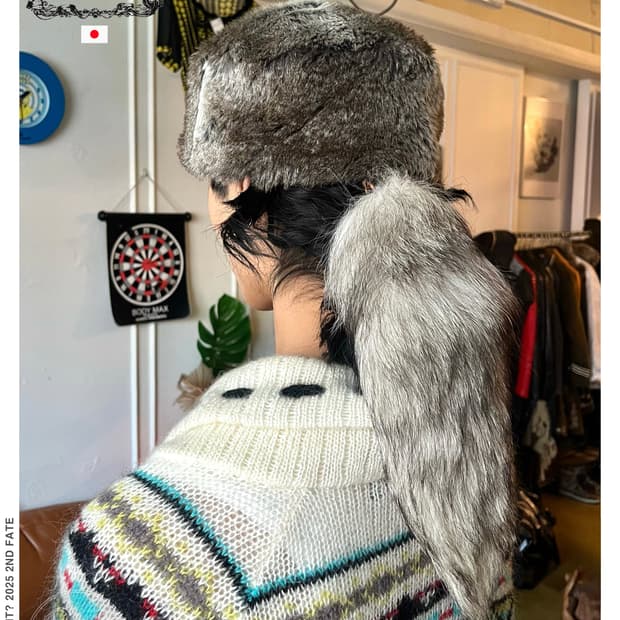 CA4LA Archive Real Fox Fur Sharp-Car Hat