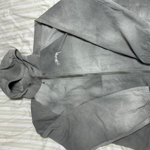 스투시 웨이브 다이 비치 쉘 자켓 세이지 2XL