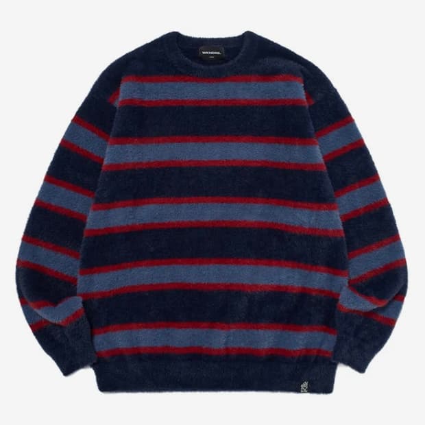 위캔더스 STRIPED KNIT SWEATER (NAVY)