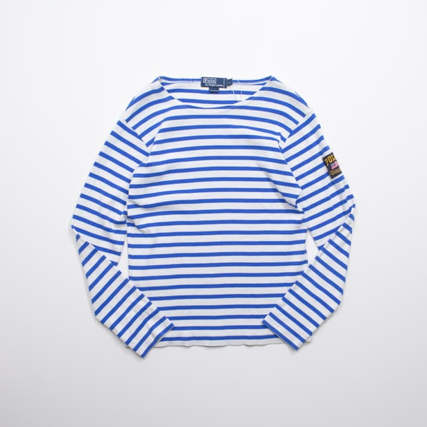 폴로 랄프로렌 보트넥 스트라이프 롱슬리브 티