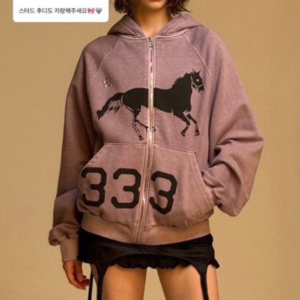 쓰리타임즈 미드나잇스터드 후드집업 