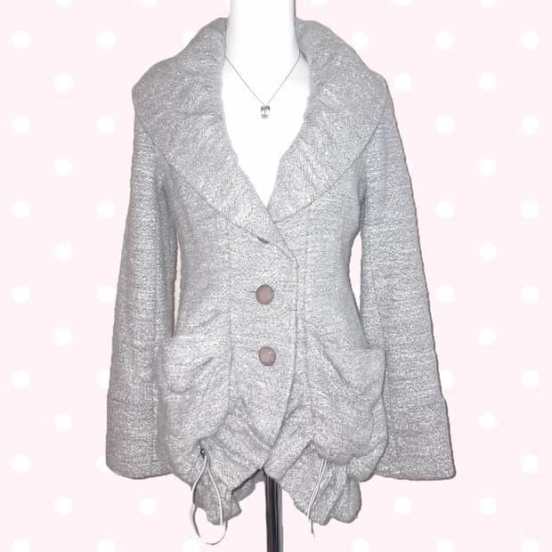 모리걸 빈티지 러블리 벌룬 코트 숄 카라