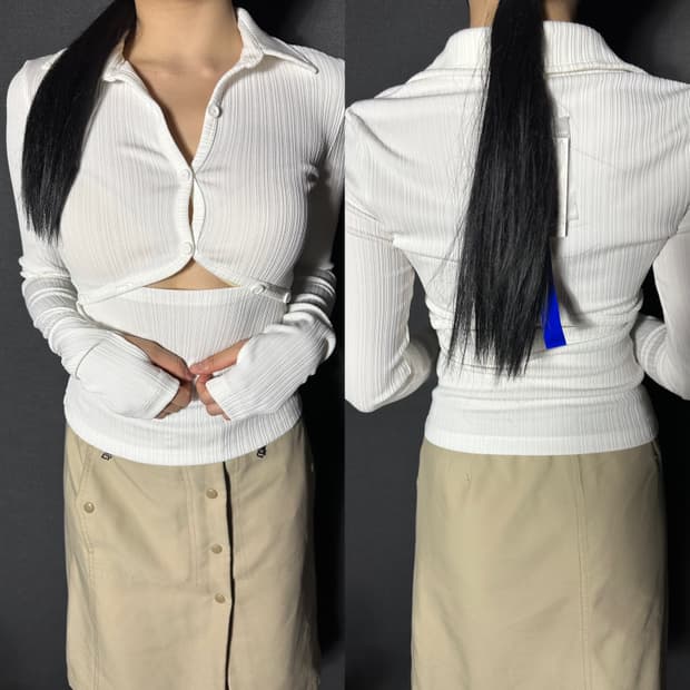 25FW 헬무트랭 컷아웃 버튼업티셔츠