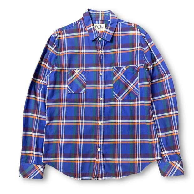 FUBU 체크 투포켓 긴팔 셔츠 XL