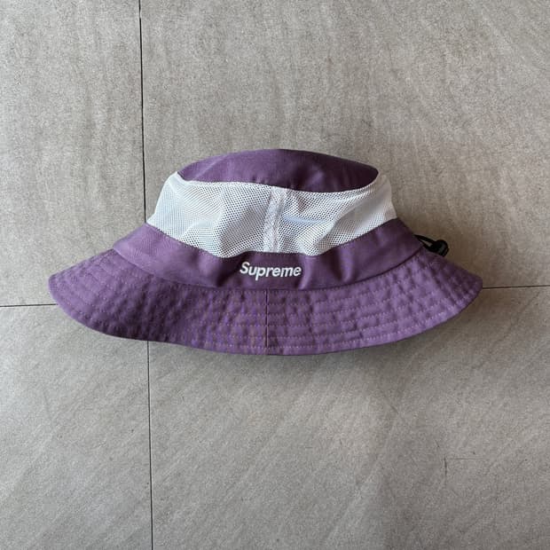 슈프림 정품 퍼플 버킷햇 모자