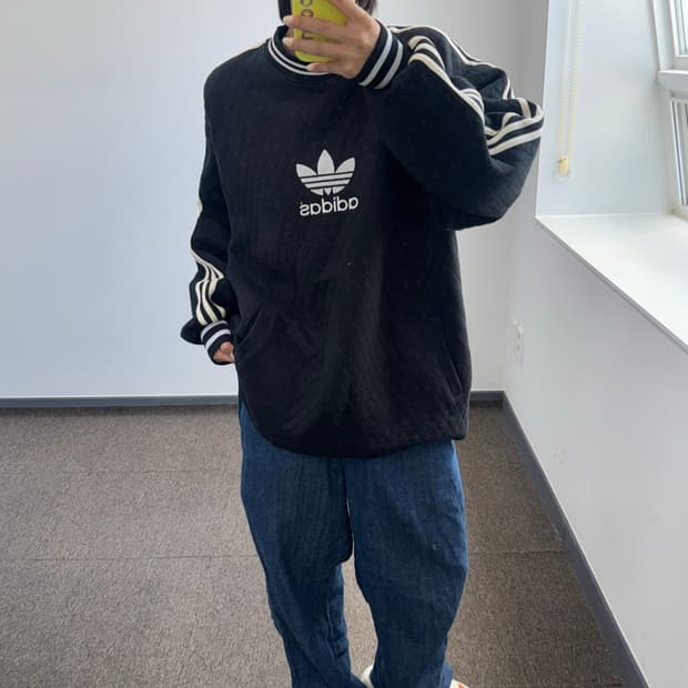 Adidas 아디다스 빅 파이어버드 블랙 퀼팅 맨투맨
