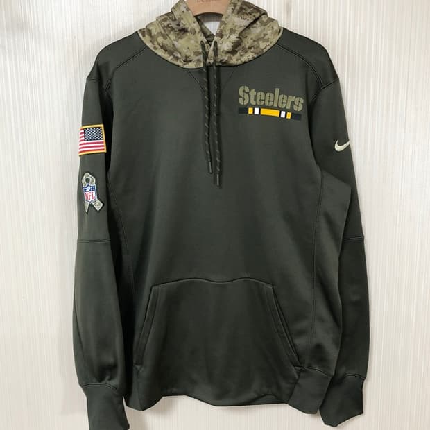 NFL 나이키 피츠버그스틸러스 어센틱 온필드 풀오버후디S(해외) 밀리터리