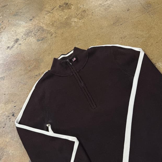 폴로진스 초코 브라운 니트 집업 