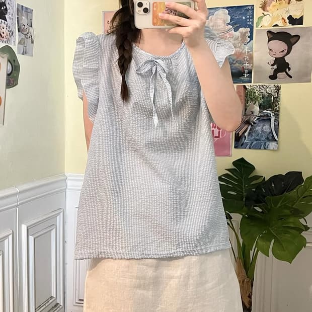 유코 빈티지 프릴 블라우스