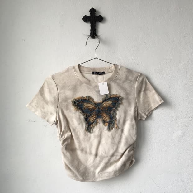 Side shirring printing t shirt