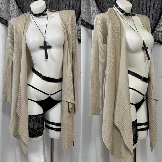 beige cardigan