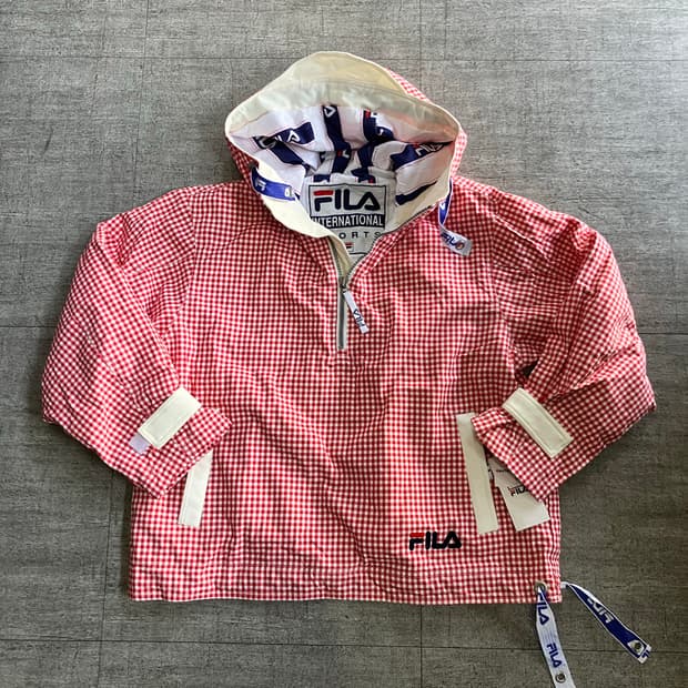 Fila 휠라 올드스쿨스트릿 혁오풍 타탄체크 대대장 봄버후드자켓