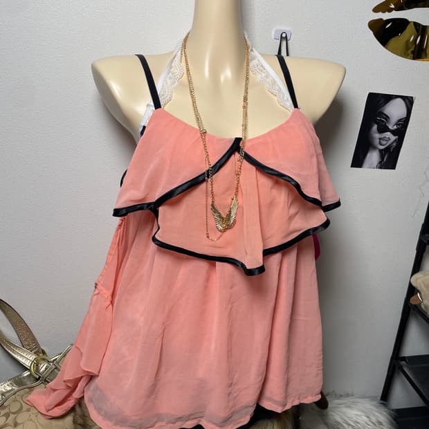 팬티지 새실 맥비 러플 블라우스 