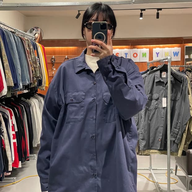 디키즈 워크 셔츠(네이비)  