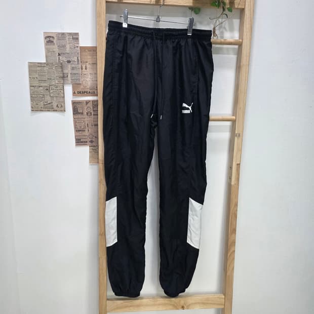 [프립]S/푸마(PUMA) 우븐 나일론 배색 트랙 팬츠 블랙화이트