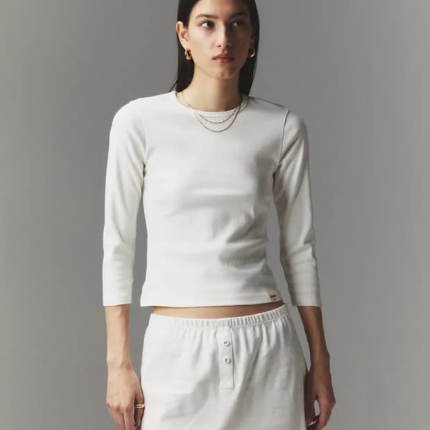 Glowny 글로니 3/4 G CLASSIC TEE (WHITE) 7부 