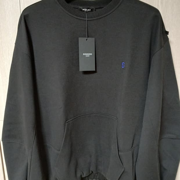 송지오옴므 파리오리진 백로고 스웻셔츠 맨투맨 48 블랙 새상품