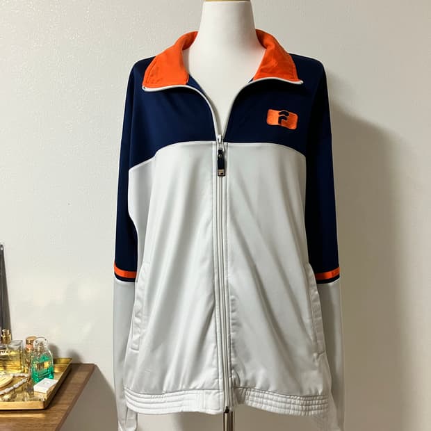 Fila 휠라 네이비 주황 트랙자켓 y2k 오버핏 져지
