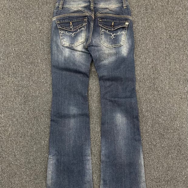 28)Japanese vintage 포켓 자수 부츠컷 데님팬츠