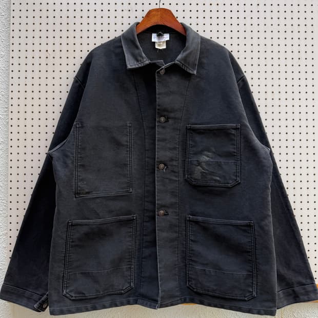 80s EURO FADED BLACK MOLESKIN 블랙몰스킨워크자켓