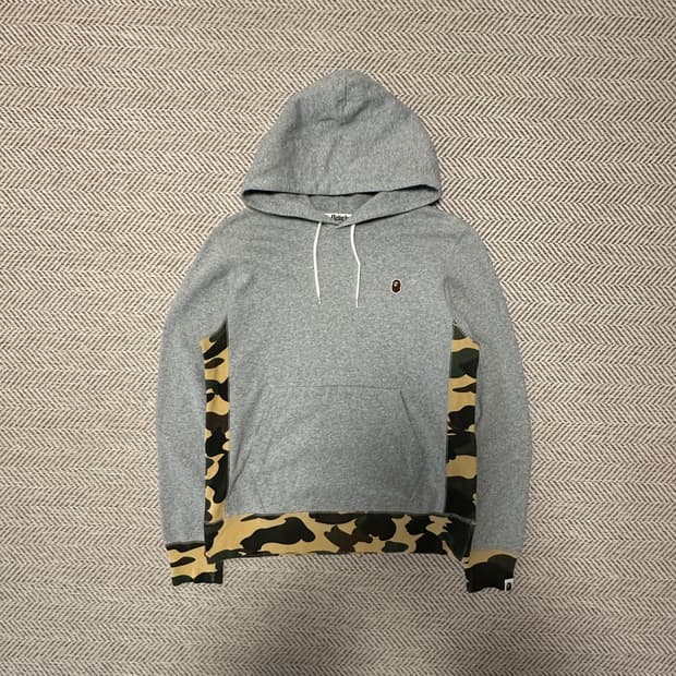 BAPE camo & grey hoodie sweatshirt