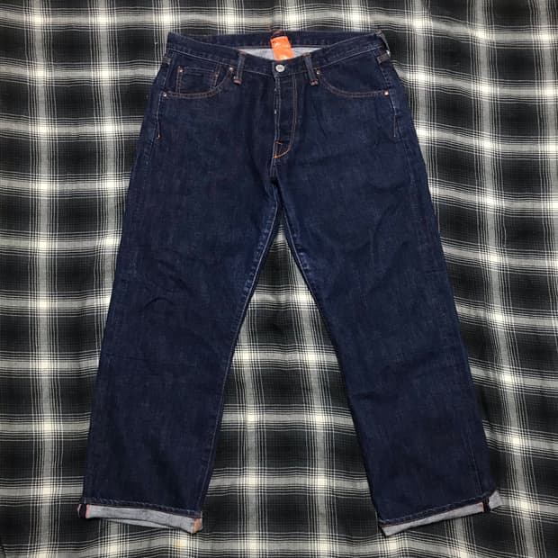 재팬 kot jeans 루즈 스트레이트 핑크 셀비지 데님