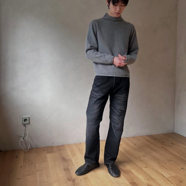 kangjungseok Denim Pants Type 03 black