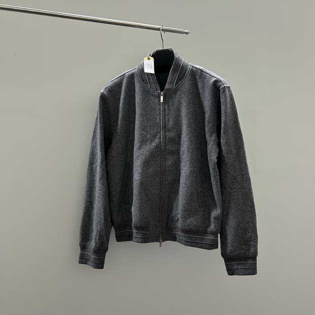 [K] 톰브라운 스트라이프 스티치 울 봄버자켓