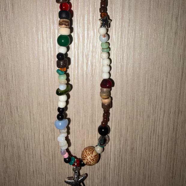 빈티지 비즈 목걸이 /  woodland star necklace
