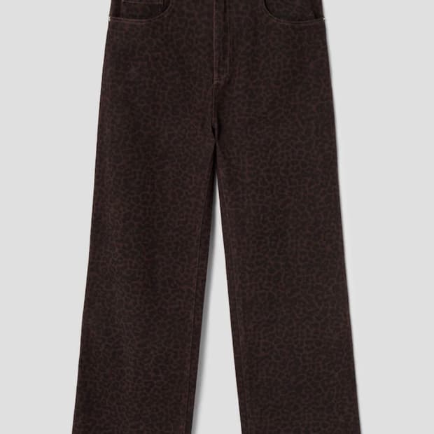 에잇세컨즈 레오파드 패턴 데님 브라운