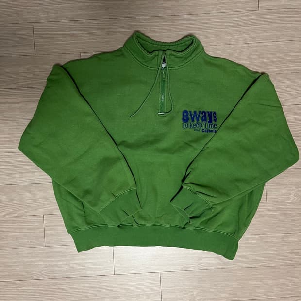 테켓 하프집업 맨투맨 그린