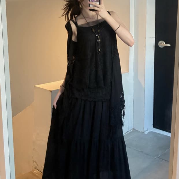 Boho Casual Black Maxi 🐈⬛♟️