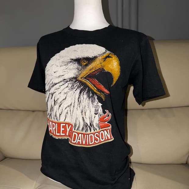 motorcycle eagle printing t-shirt 
