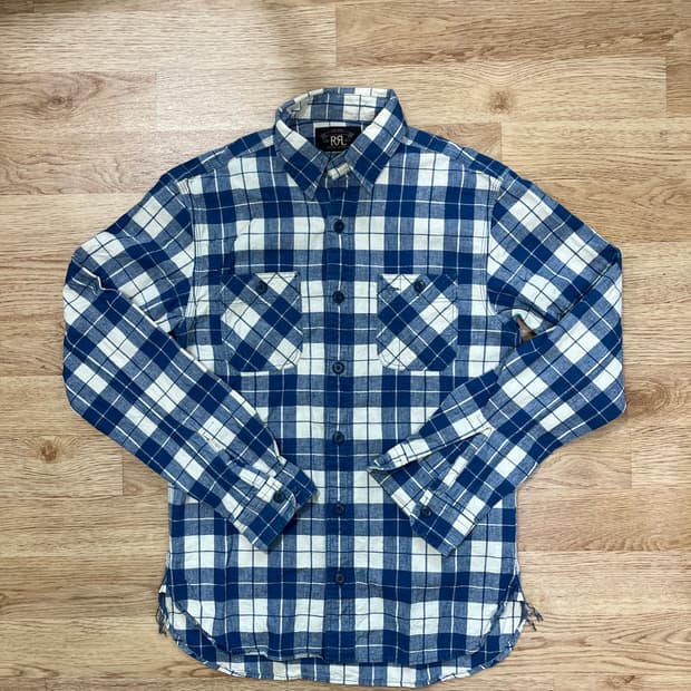 [XS] 더블알엘 린넨 혼방 체크 셔츠