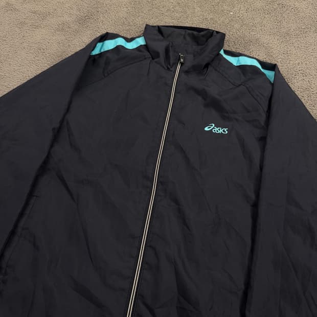 [정품/95] 아식스 00s 올드스쿨 사이드라인 우븐 바람막이 자켓