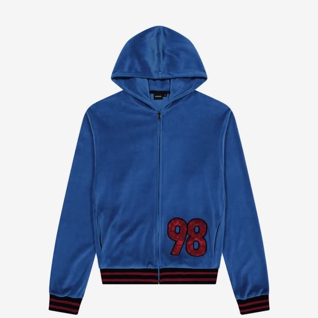 아캄 aakam 98 Patch Velour Zip-Up Hoodie